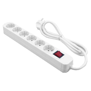 MediaRange MRCS206 förgreningsbox 1,4 m 6 x nätuttag, vit