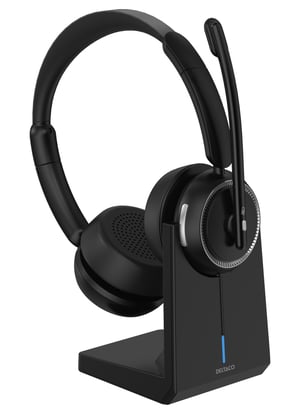 Deltaco HL-100 Headphones/Headset Wireless Headband Calls/Music Bluetooth Charging Stand Black