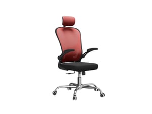 Topeshop FOTEL DORY CZERWONY krzesło obrotowe Obite siedzisko Oparcie siatkowe