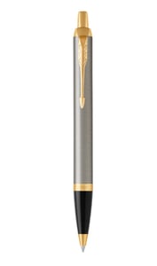 Parker IM Brushed Metal Blue Push-Button Pen, Medium, 1 pc.