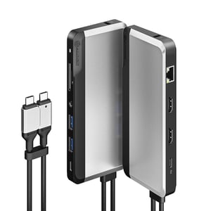 ALOGIC U2CSH-SGR dockningsstation, kabelansluten USB 3.2 Gen 1 (3.1 Gen 1) Type-C, svart, silver