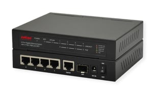 ROLINE 21.14.3524 Gigabit-Ethernet-Netzwerk-Switch (10/100/1000) PoE-Unterstützung Schwarz