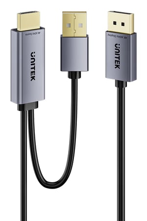 UNITEK V1714AGY01 adapter kablowy 1,8 m DisplayPort HDMI Ciemny Szary