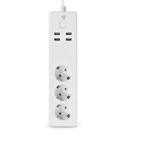 Nedis WIFIP312FWT Smart Power Strip, 3 Type F Outlets, 1.8 m, 4 3680 W, White