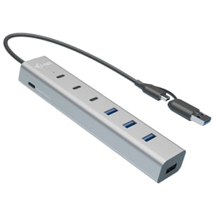 i-tec CAHUBMETAL7 huby i koncentratory USB 3.2 Gen 1 (3.1 Gen 1) Type-A + Type-C 5 Mbit/s Szary