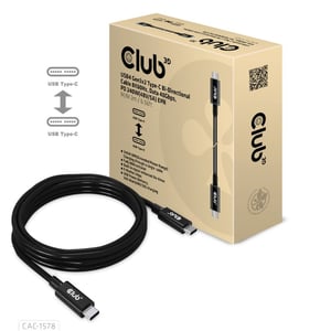 CLUB3D CAC-1578 kabel USB USB4 Gen 3x2 2 m USB C Czarny