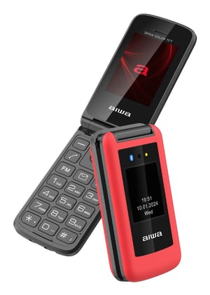 Aiwa FP-30-2G/RD Mobiltelefon 6,1 cm (2,4") 106 g Schwarz, Rot Einfaches Mobiltelefon