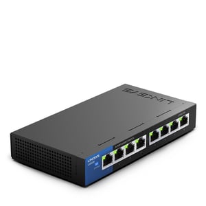 Linksys LGS108 Unmanaged L2 Gigabit-Ethernet (10/100/1000) Schwarz, Blau