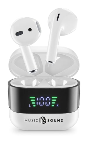 Music Sound 8018080488627 True Wireless Stereo (TWS) In-Ear-Kopfhörer Bluetooth-Verbindungen/Musik Weiß