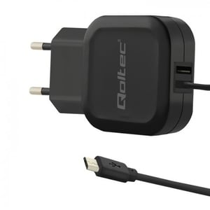 Qoltec 50189 laddare för bärbara enheter: smartphone, surfplatta, svart, växelström, intern