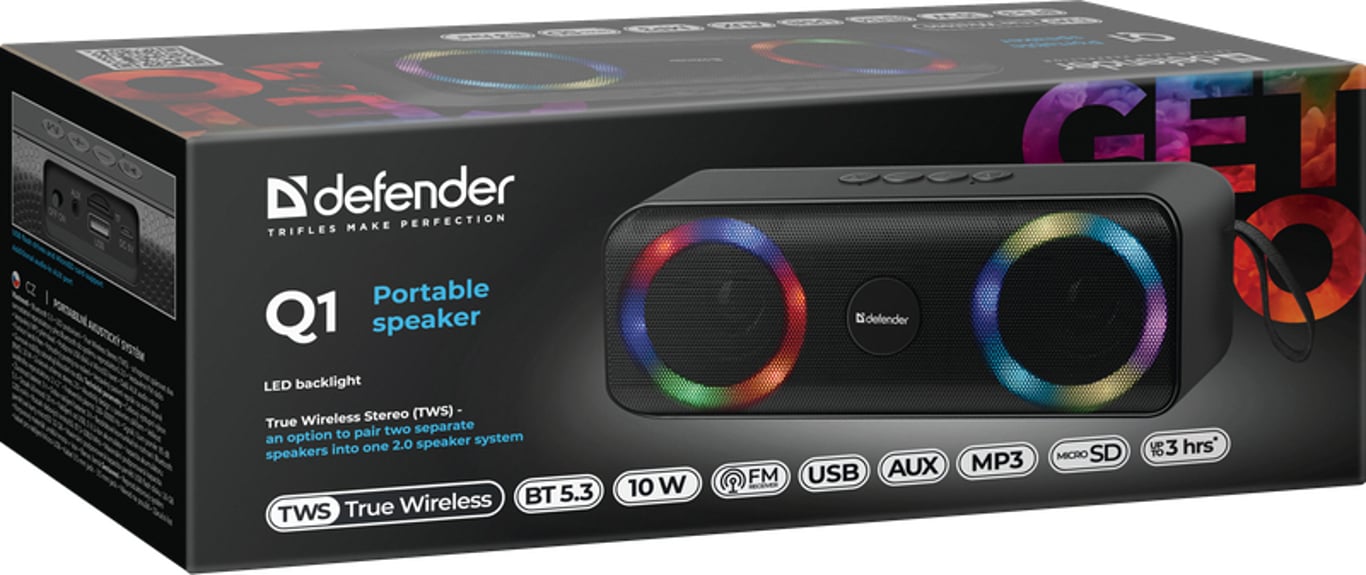 Defender BEATBOX 20 Przenośny głośnik stereo Czarny 20 W