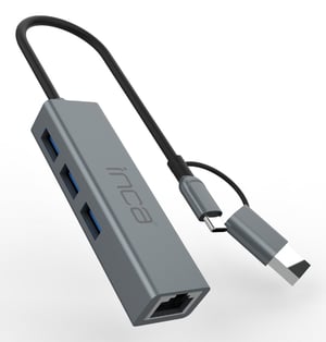 Inca IUTP-03TX huby i koncentratory USB 3.2 Gen 1 (3.1 Gen 1) Type-A + Type-C 10000 Mbit/s Szary