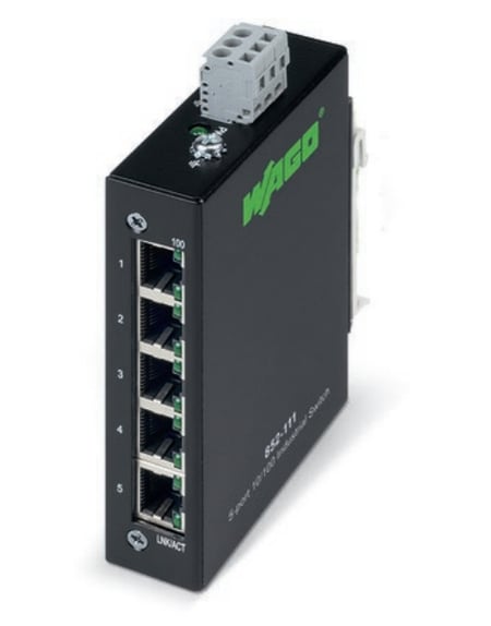 Wago 852-111 przełącznik sieciowy Fast Ethernet (10/100) Czarny