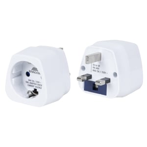 Rivacase PS4401 W00 Power Plug Adapter: Type G (UK) to Type C (EU plug), White