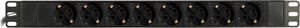 Deltaco GT-8529 2 m 8-port power strip, Black