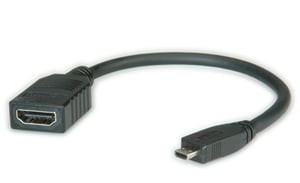 ROLINE 11.04.5584 kabel HDMI 0,15 m HDMI Typu A (Standard) HDMI Typu D (Micro) Czarny