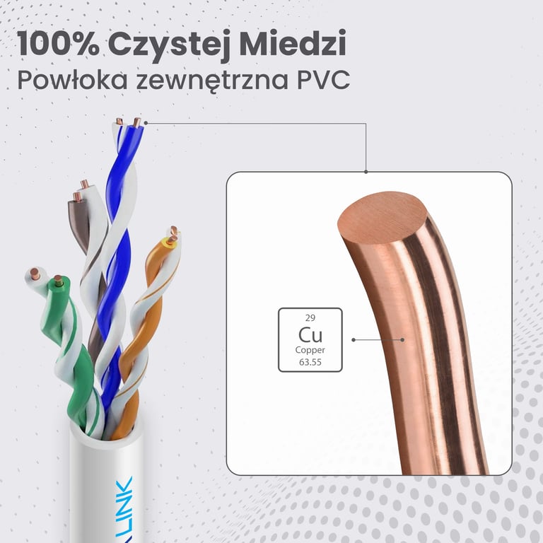Extralink Kabel sieciowy skrętka CAT5E UTP (U/UTP) V2 Wewnętrzny 100M