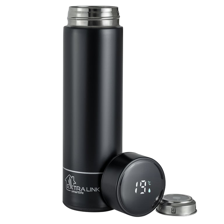 Extralink Kubek termiczny Smart Travel Mug Czarny Termos z wyświetlaczem LED