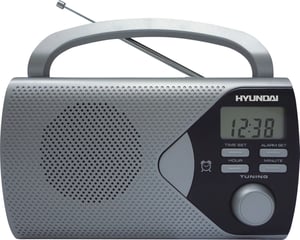Hyundai PR 200S Portable Analog Radio, Gray