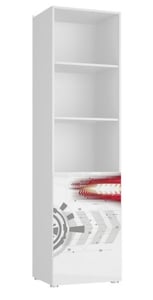 Tuckano Hyllan 55x201x55 SPACESHIP vit/vit högblank/flammigt tryck