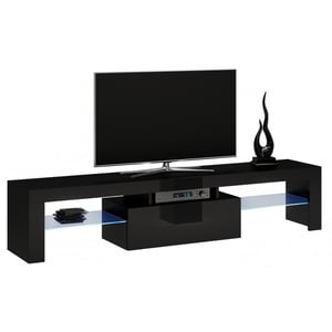 Topeshop RTV DEKO160 BLACK TV Stand or Entertainment Center, 0 drawers, 3 shelves.