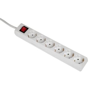 Hama 00108833 Surge Protector, White, 6 x 230 V Power Outlets, 5 m