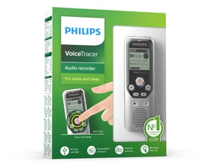 Philips DVT1250 dyktafon Pamięć wewnętrzna i karty pamięci flash Czarny, Szary