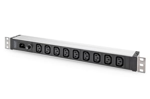 Digitus Steckdosenleiste mit Aluminiumprofil, 9 Steckdosen, IEC-C14-Eingang