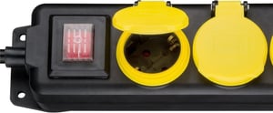 Goobay 45194 3 m Power Strip with 5 Outlets Indoor/Outdoor Black, Yellow