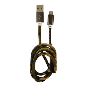 LC-Power LC-C-USB-MICRO-1M-5 kabel USB USB A Micro-USB B Kamuflaż, Zielony