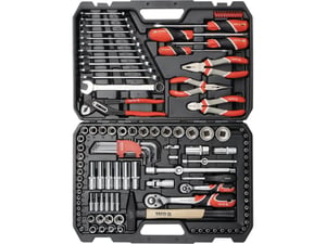 Yato YT-38901 nyckel- och verktygssats med 122 delar.