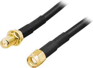 Deltaco SMA-FM500 InfiniBand/Fiber Optic Cable, 5 m, RP-SMA, Black