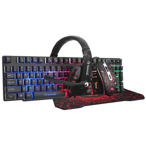 Marvo CM370 Tastatur mit integrierter USB-Gaming-Maus, QWERTY, Englisch, Schwarz