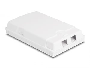 DeLOCK Wall-Mounted Optical Distribution Box, for 2 x SC Simplex or LC Duplex, white