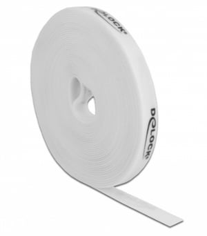 DeLOCK Rolka taśmy rzep D 10 m x S 15 mm, biały