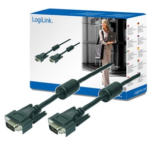 LogiLink CV0017 VGA-kabel 15 m VGA (D-Sub) Svart