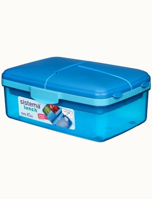 Sistema 3965 matförvaringsbehållare, rektangulär, 1,5 l, olika färger, 3 st.