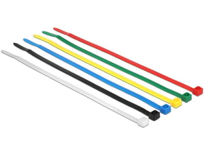 DeLOCK 18626 Nylon Cable Ties—Black, Blue, Green, Red, Clear, Yellow—200 pcs.