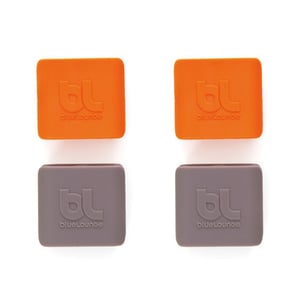 Bluelounge CableClip – medelstor kabelhållare, grå, orange, 4 st.