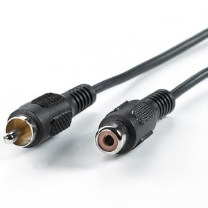 VALUE Cinch-kabel, simplex M–F, 10 m RCA-ljudkabel, svart