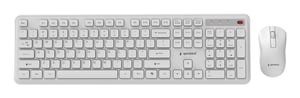 Gembird trådlöst tangentbords- och muspaket, Slim Pro Business för skrivbord, vitt, US-layout