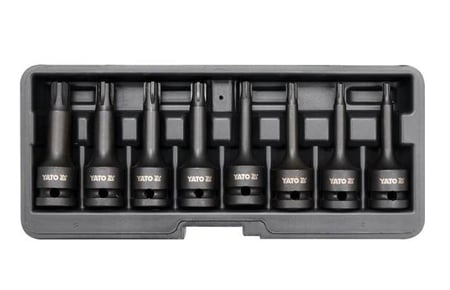 Yato YT-1068 Gniazdo udarowe Wpływ socket set Czarny