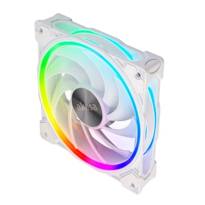 Akasa SOHO AR PC-Gehäuse, 12-cm-Kühlkörper, transparent, weiß, 1 Stück.