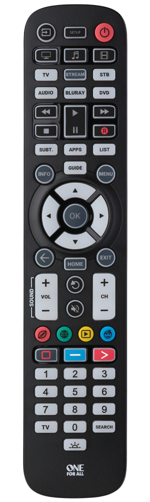 One For All Essential 6 Pilot Infrared DVD/Blu-ray, IPTV, Soundbar, TV Push Buttons
