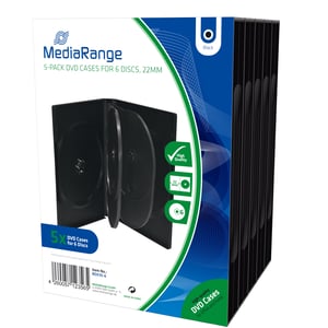 MediaRange BOX35-6 CD-fodral DVD-fodral för 6 skivor Svart