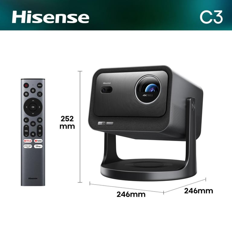 Hisense C3 DLP UHD 4K (3840x2160) Kompatybilność 3D Srebrny