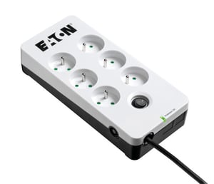 Eaton PB6F ochrona przeciwprzepięciowa Czarny, Biały 6 x gniazdo sieciowe 220 - 250 V 1,5 m