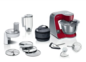 Bosch Serie 4 MUM5X720 Food Processor 1000 W 3.9 L Red, Silver Built-in Scale