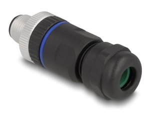 DeLOCK M12 8-pin male connector with A-coding for mounting behind a screw-type connector