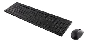 Deltaco TB-114-LT Keyboard with Included Mouse, Universal RF Wireless, Latvian, Black